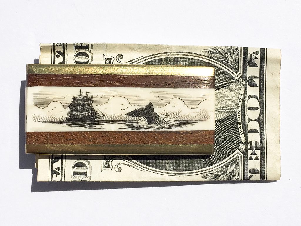 Scrimshaw Money Clip - Escaping Whale