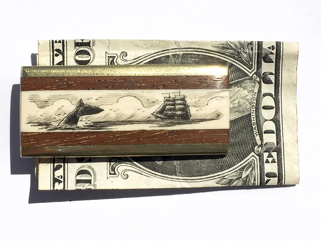 Scrimshaw Money Clip - Escaping Whale