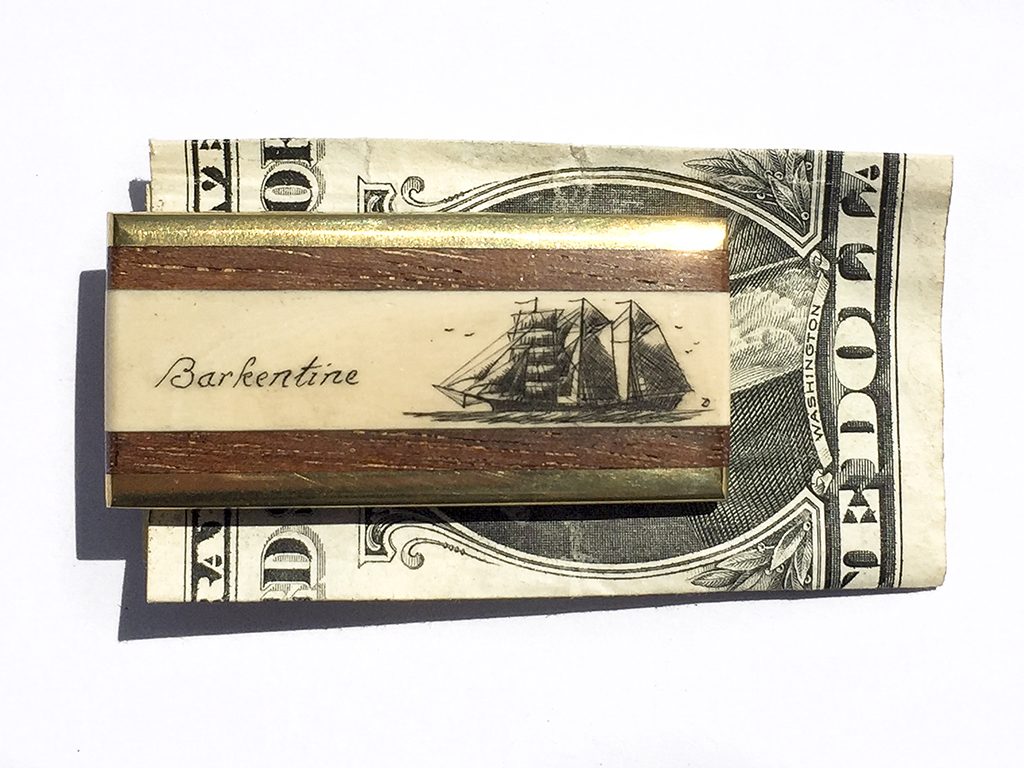 Scrimshaw Money Clip - Barkentine