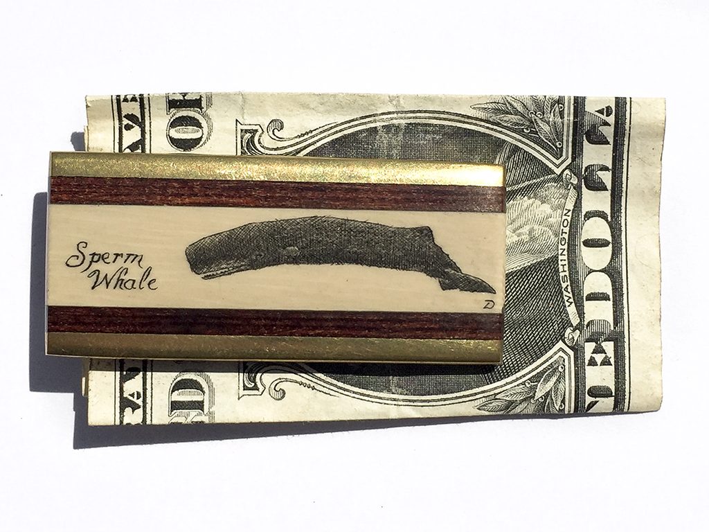 Scrimshaw Money Clip - Sperm Whale