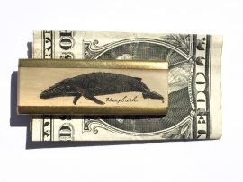 Scrimshaw Money Clip - Humpback Whale