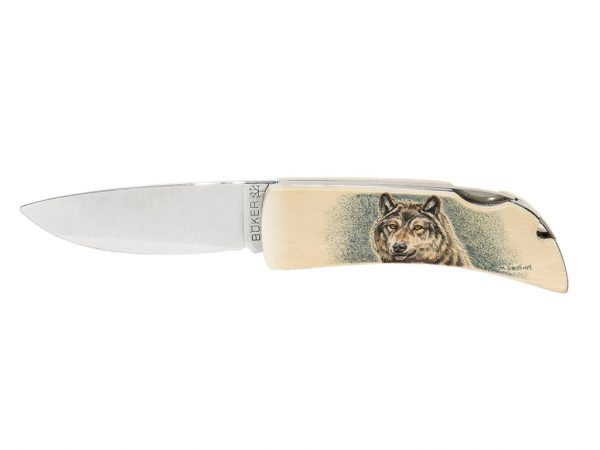 Matt Stothart Scrimshaw - Wolf Scrimshaw Knife