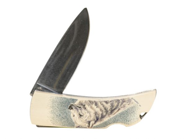 Matt Stothart Scrimshaw - Wolf Scrimshaw Knife