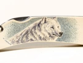 Matt Stothart Scrimshaw - Wolf Scrimshaw Knife