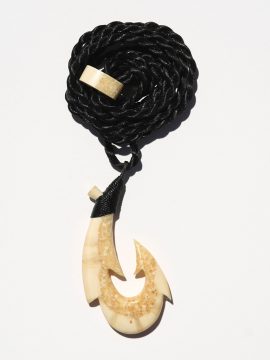 Aged Bone Fish Hook Necklace With Scrimshaw Camo Cord -  Canada