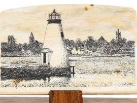 Gerry Dupont Scrimshaw - Palmer's Island Lighthouse-