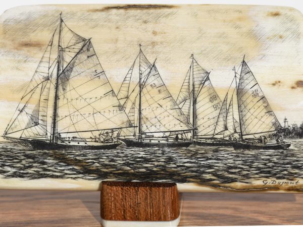 Gerry Dupont Scrimshaw - Racing Sailboats