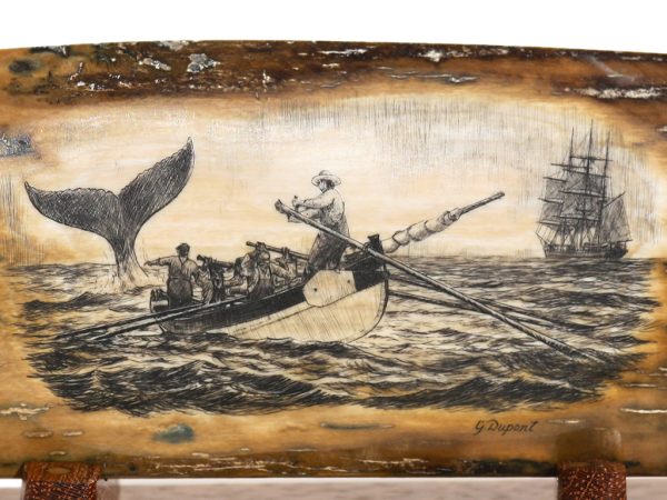 Gerry Dupont Scrimshaw - Whaleboat Closing In