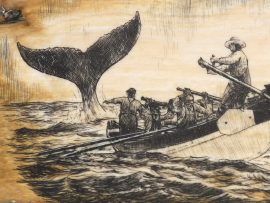 Gerry Dupont Scrimshaw - Whaleboat Closing In