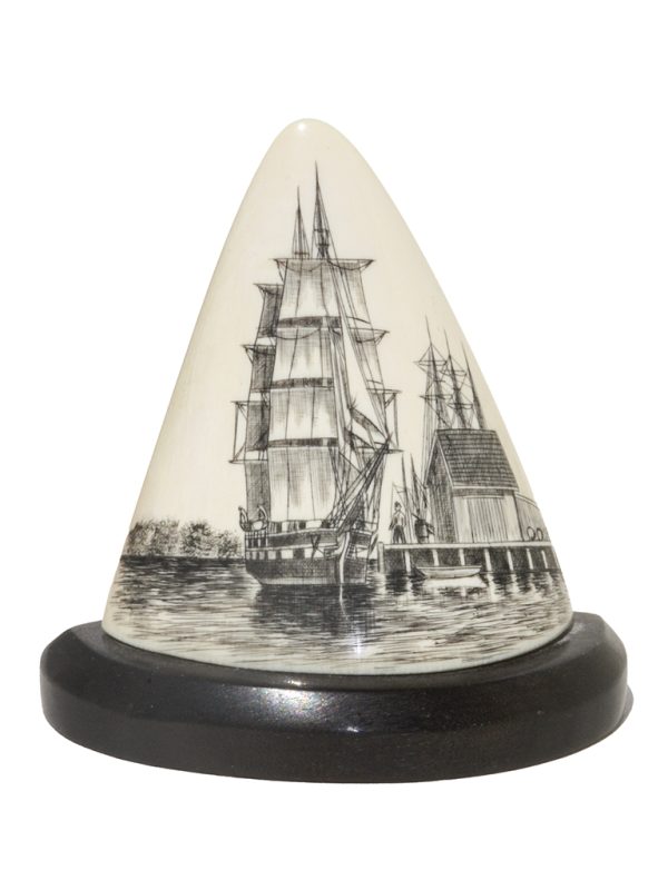 Salman Rashidi Scrimshaw - Whaler at Dock