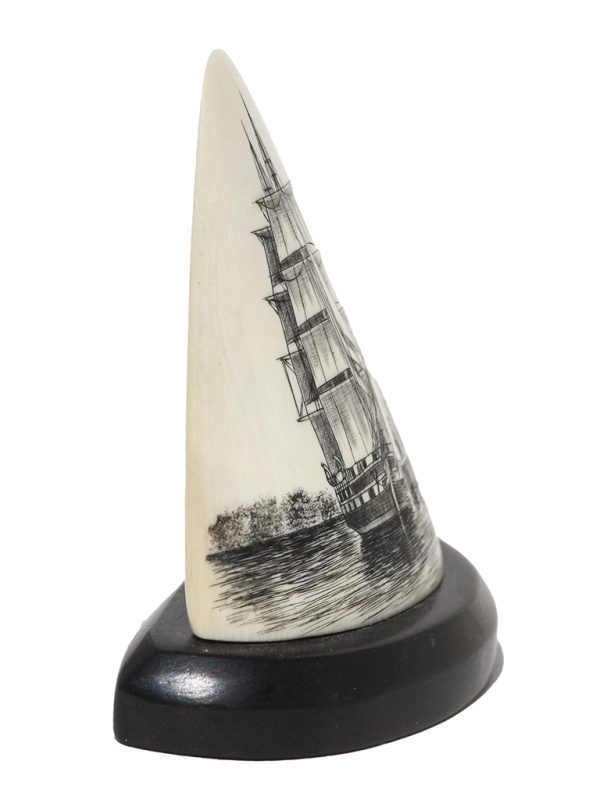 Salman Rashidi Scrimshaw - Whaler at Dock