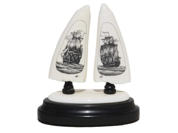 Steve Williams Scrimshaw - Clipper Two Views