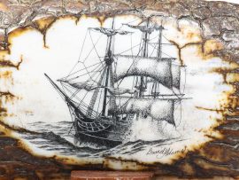 David Adams Scrimshaw - Ship in Heavy Seas