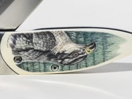 Matt Stothart Scrimshaw - Scrimshaw Hawk Knife